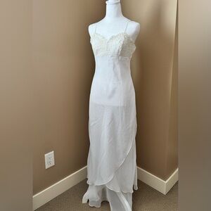 Vintage White Lace Bust Slip Dress